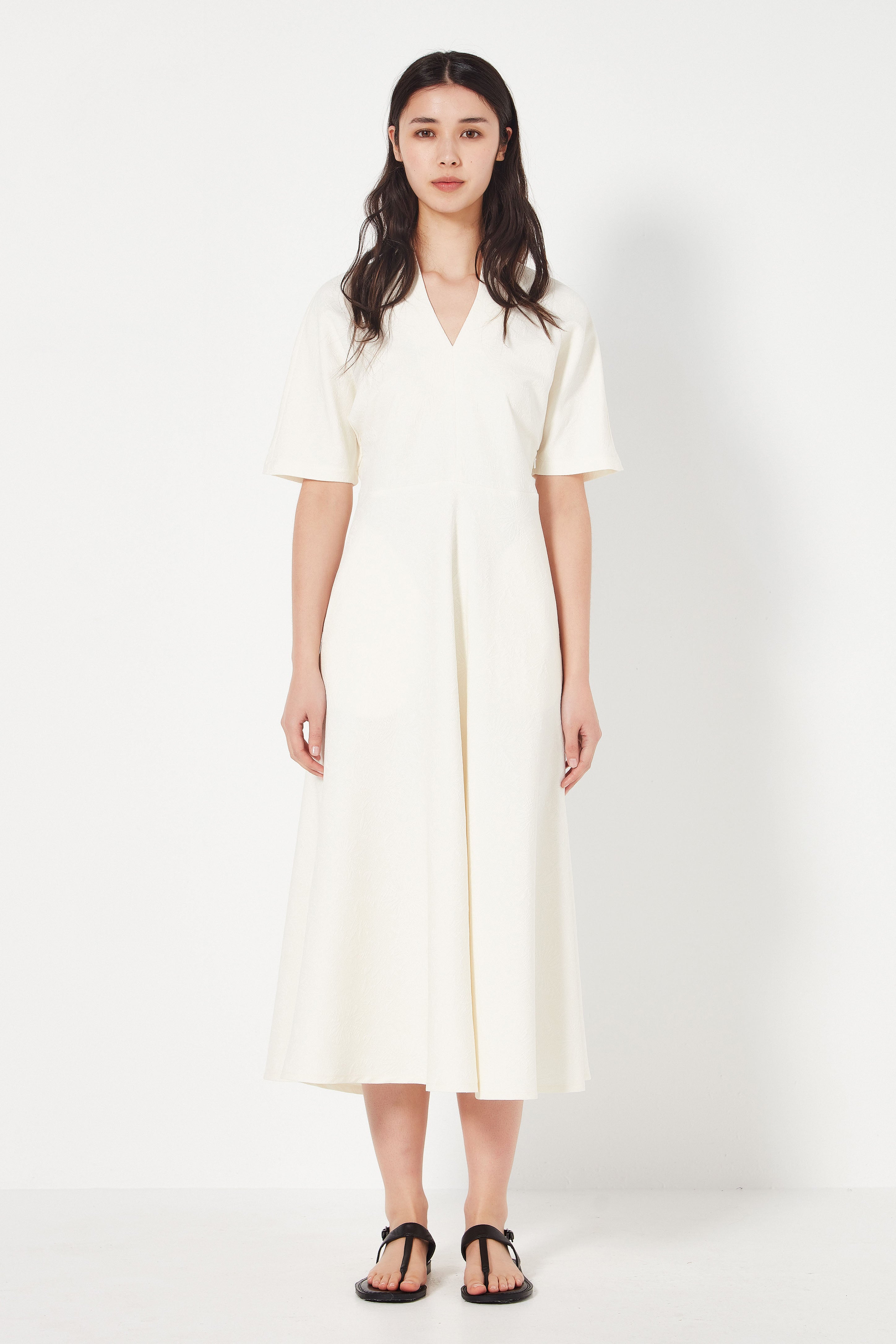 The Monaco Dress in Ivory Jacquard