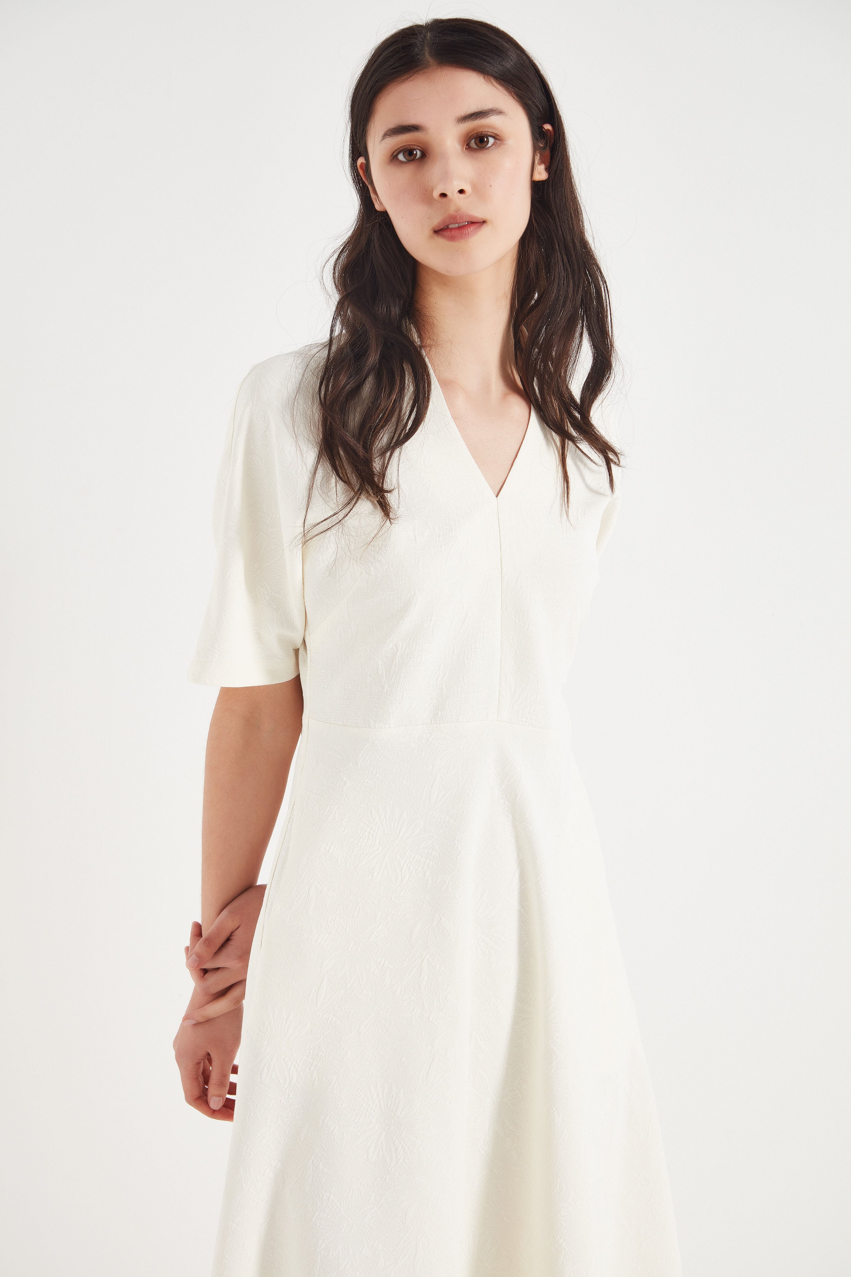 The Monaco Dress in Ivory Jacquard