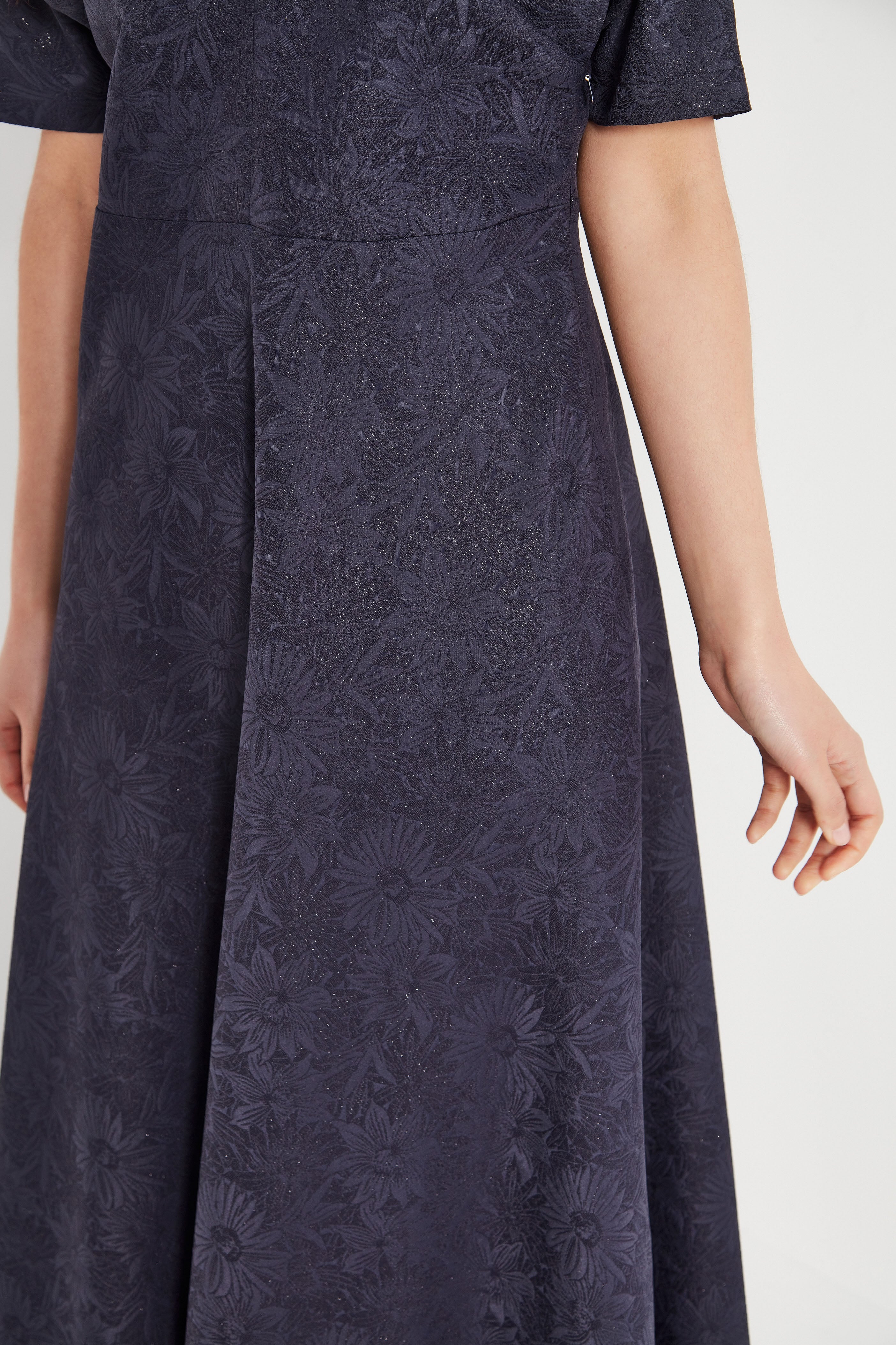 The Monaco Dress in Navy Jacquard