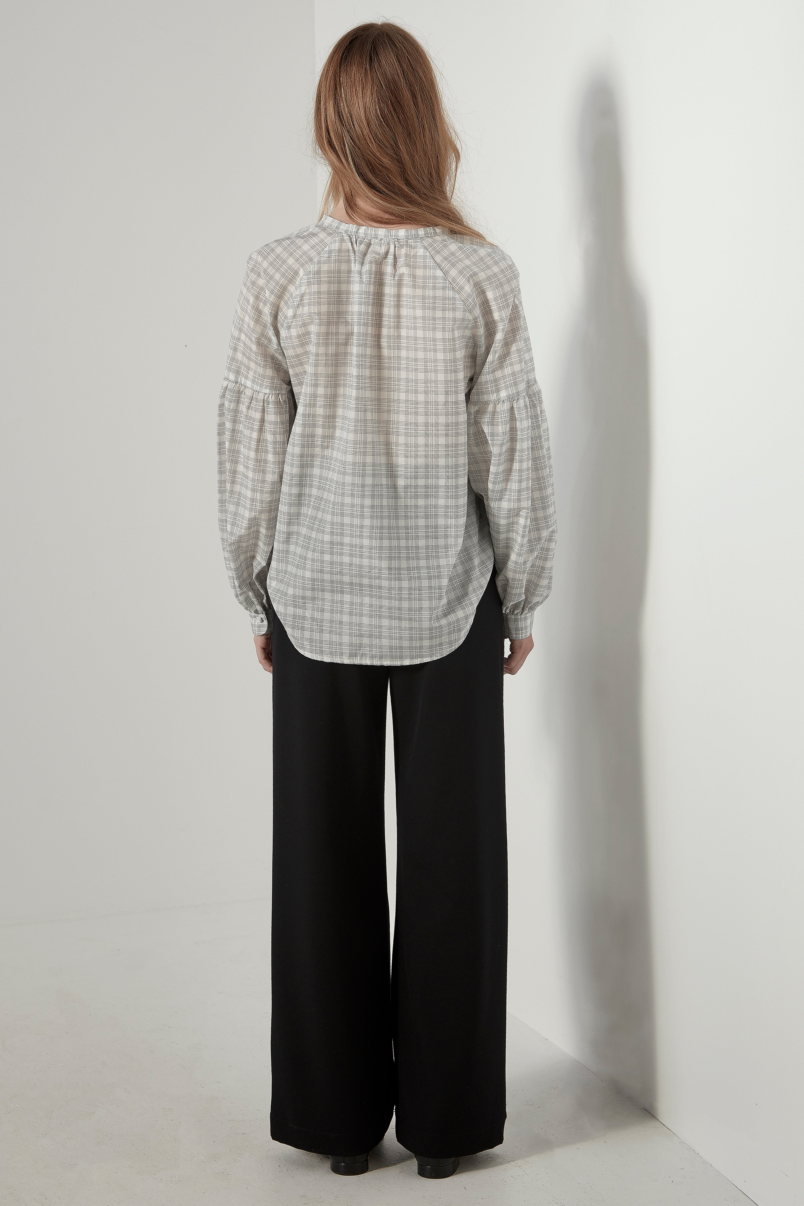 The Lantern Blouse in Check