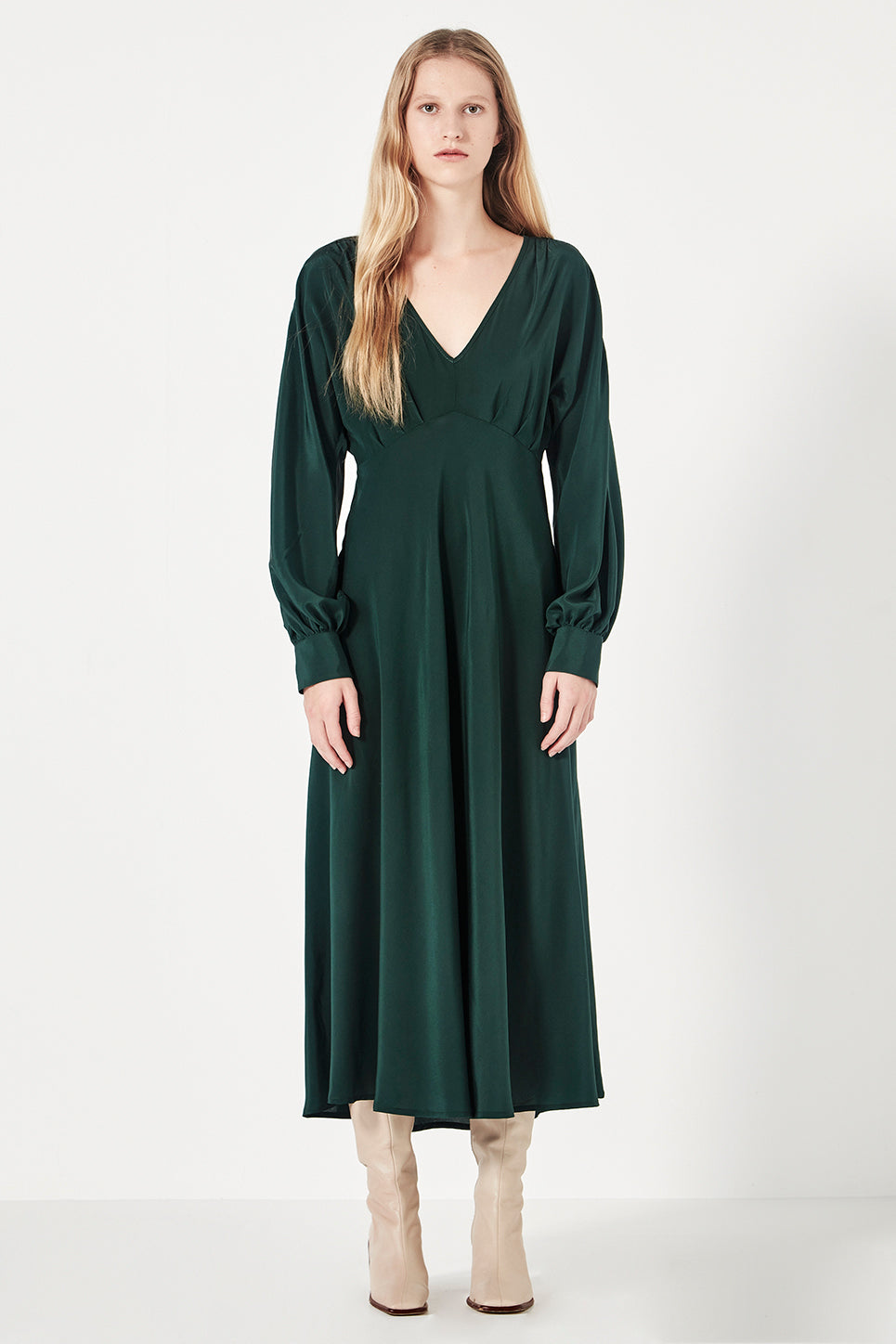 The Vionnet Dress in Emerald