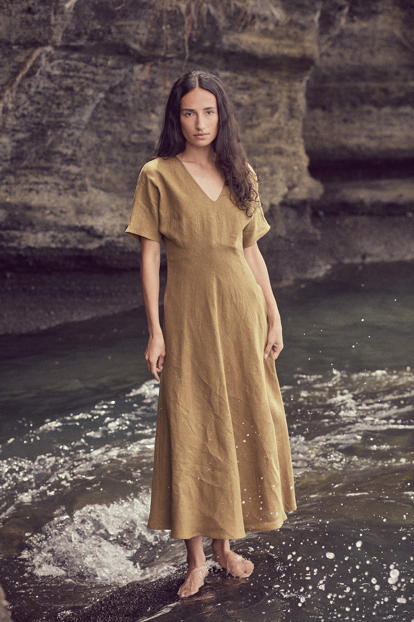 Evie Dress in Chartreuse