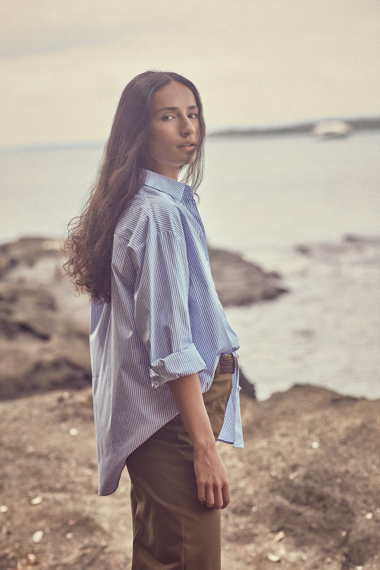 The Baildon Shirt in Chambray Stripe