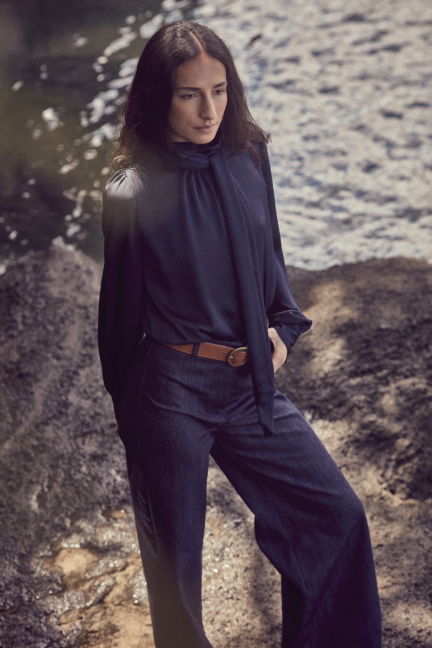 Bowie Blouse in Navy