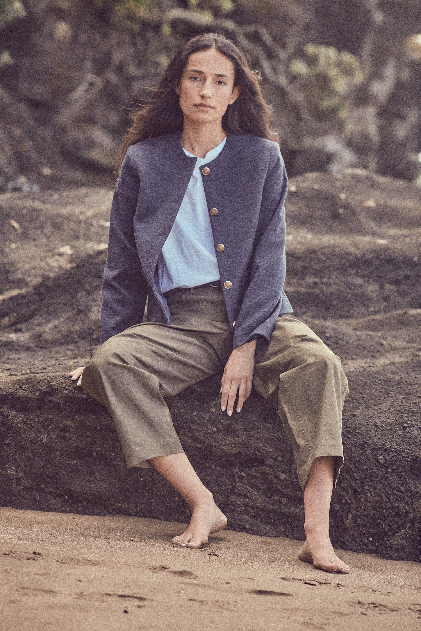 The Gabrielle Jacket in Navy Boucle