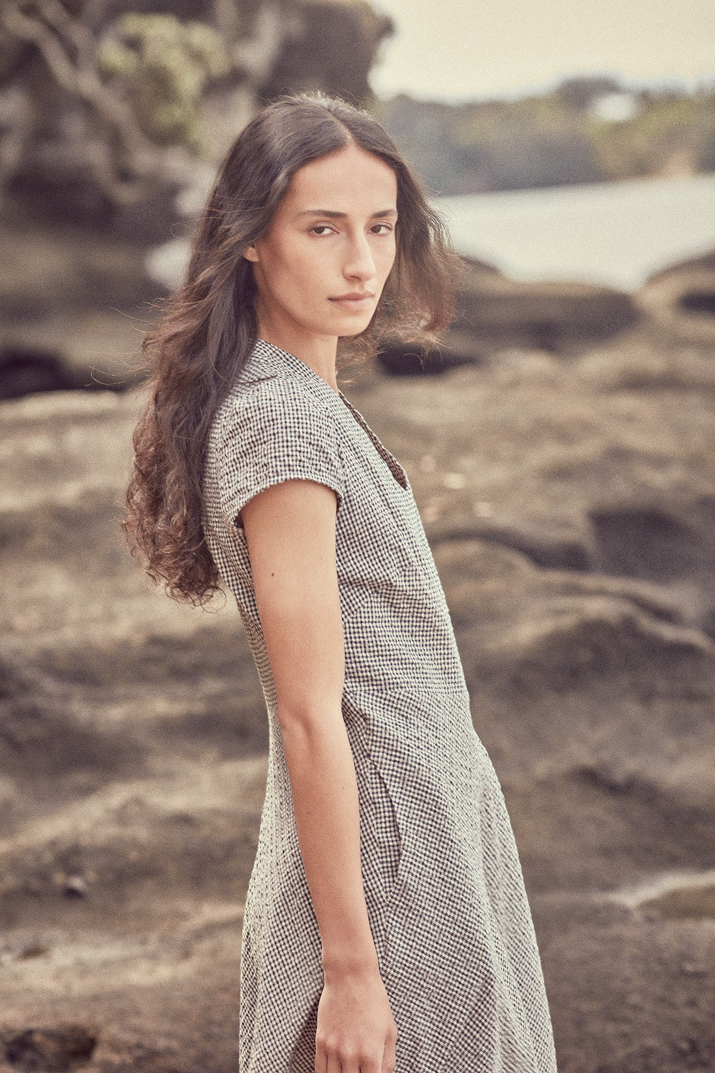 Crosby Dress in Midnight Gingham