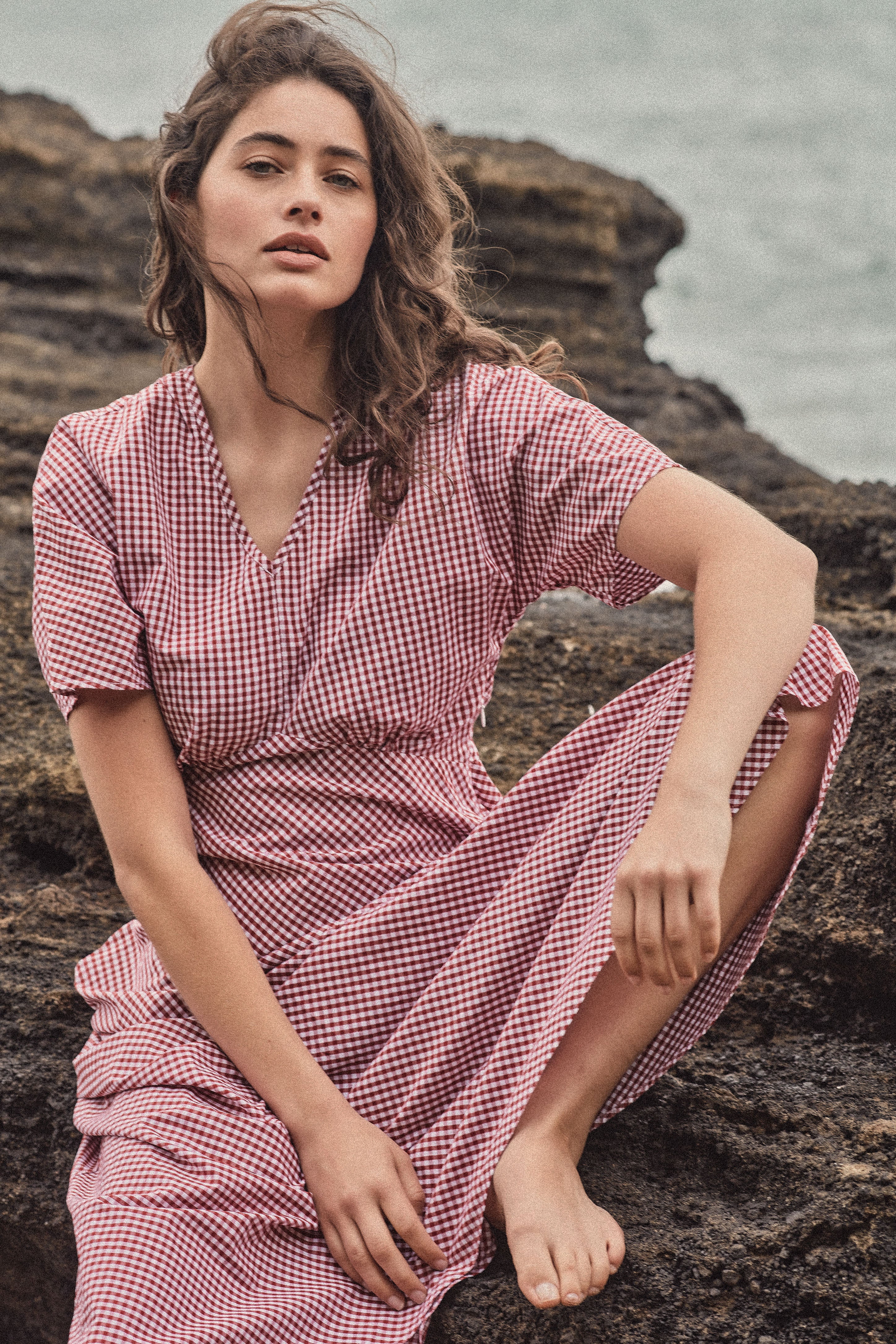 The Amalfi Dress in Scarlet Gingham