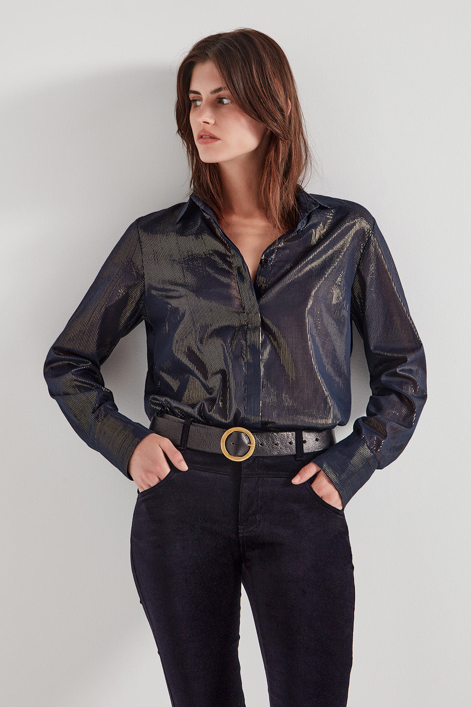 The Sterling Shirt in Navy Gold