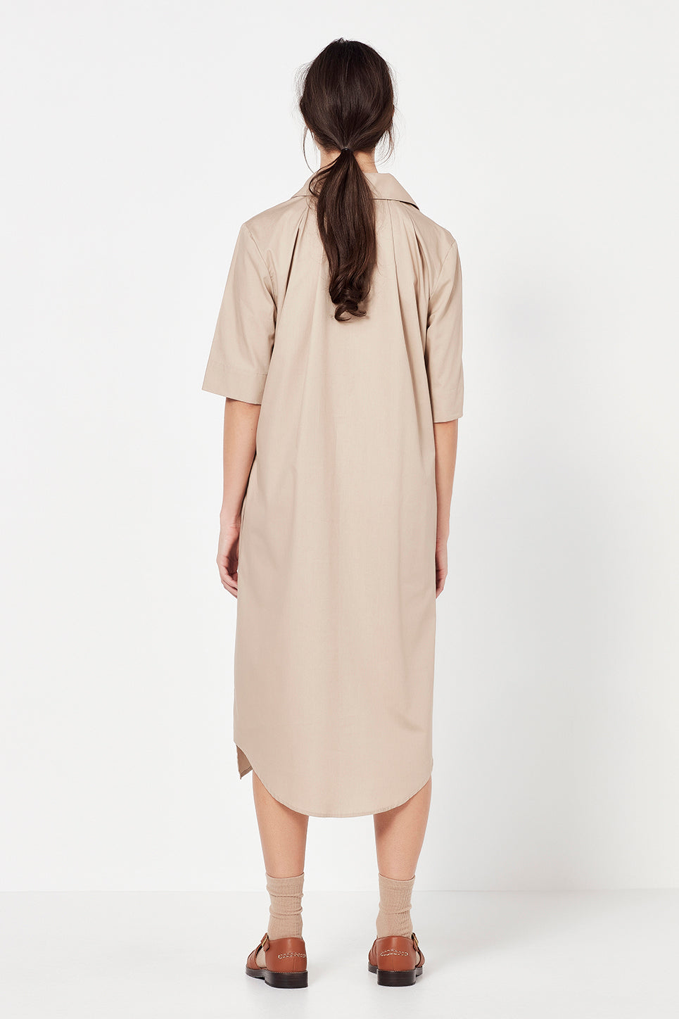 The Devere Shirt Dress in Taupe