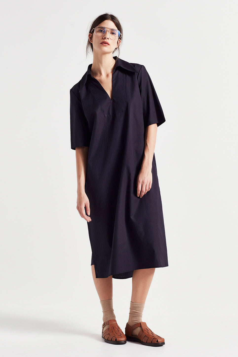 The Devere Shirt Dress in Navy