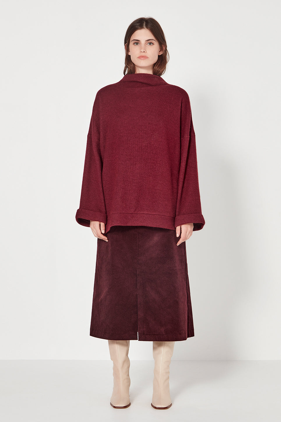 The Jasper Jumper in Garnet