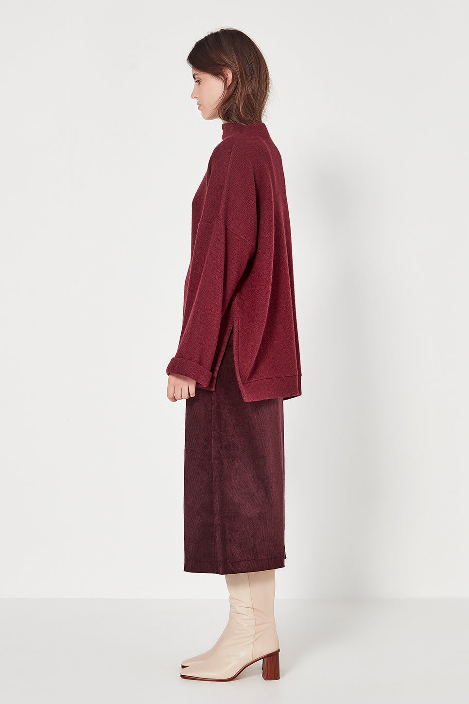 The Jasper Jumper in Garnet