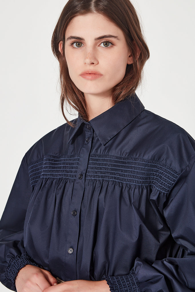 The Skyler Shirt in Navy – Shjark