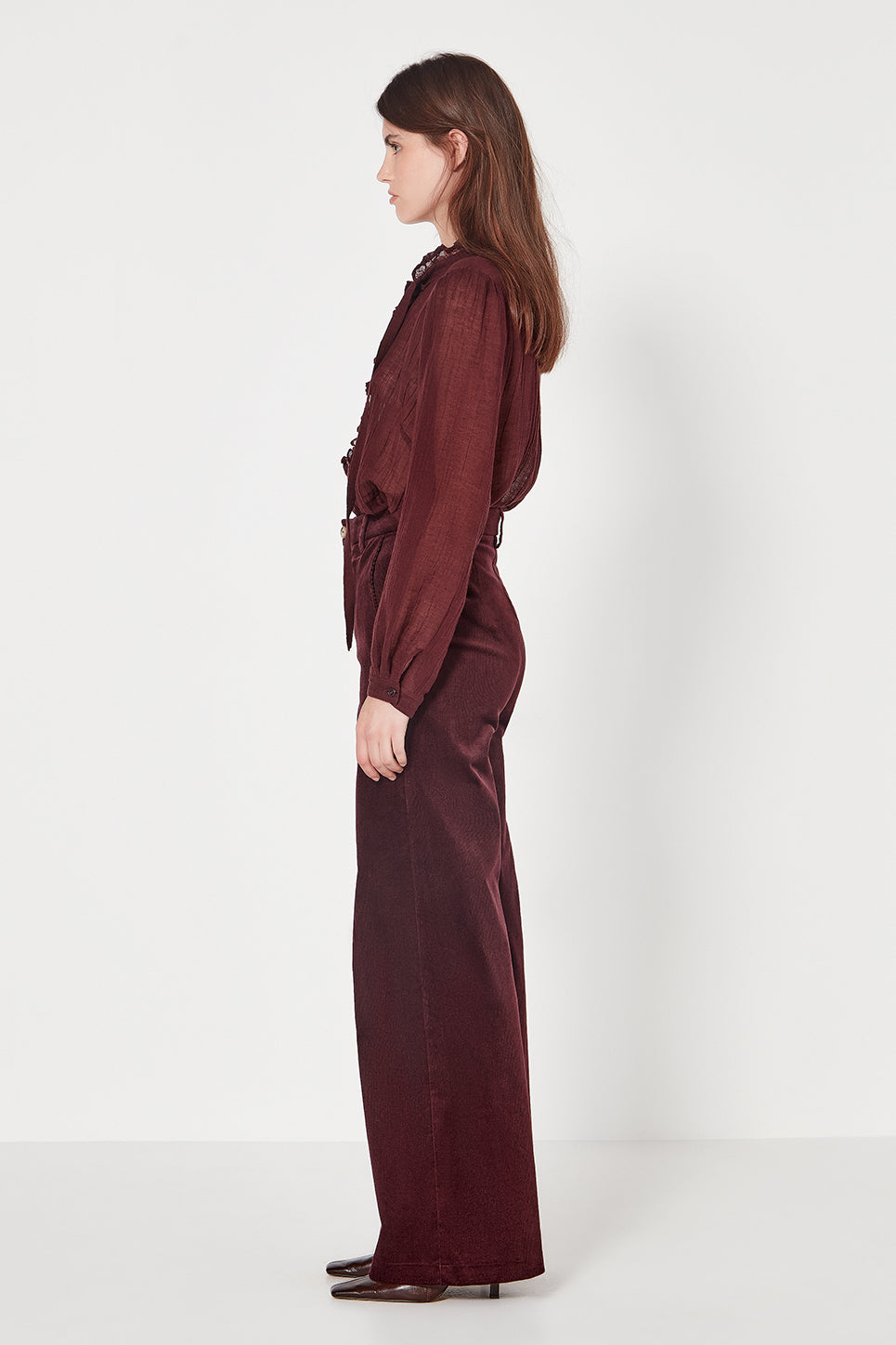 The Florence Blouse in Bordeaux