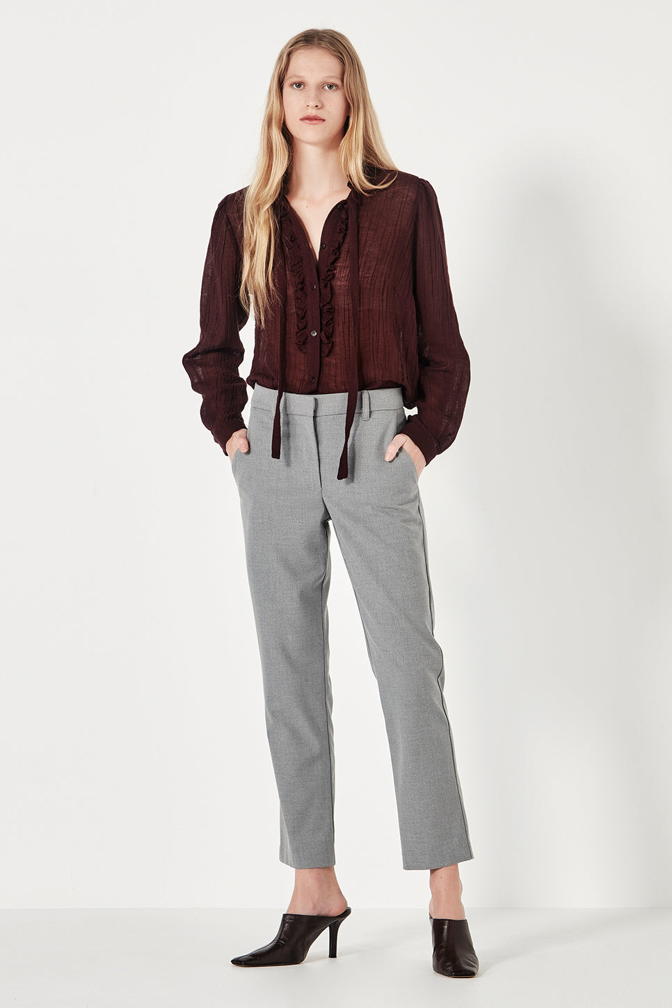 The Florence Blouse in Bordeaux