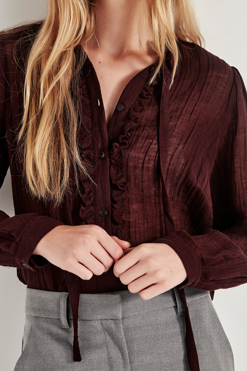 The Florence Blouse in Bordeaux