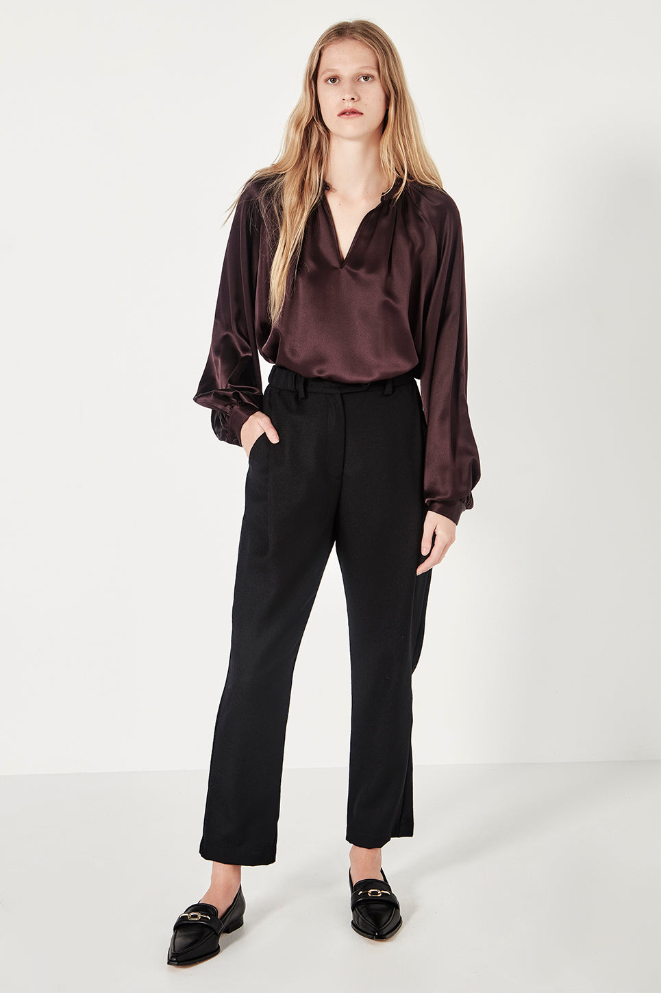 The Matisse Blouse in Bordeaux