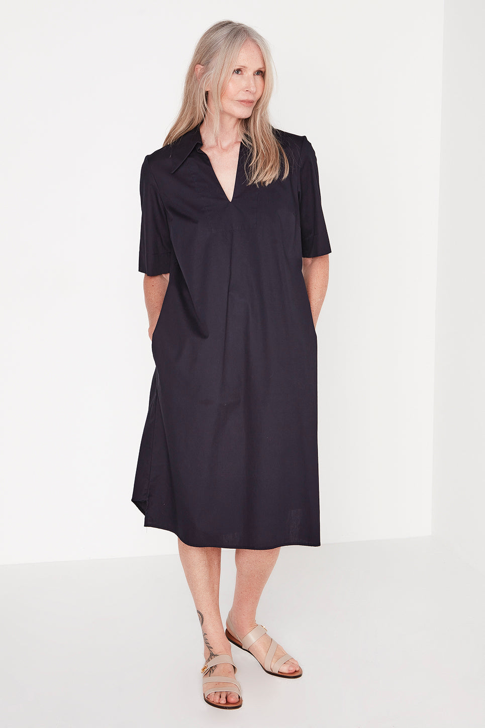 The Devere Shirt Dress in Navy